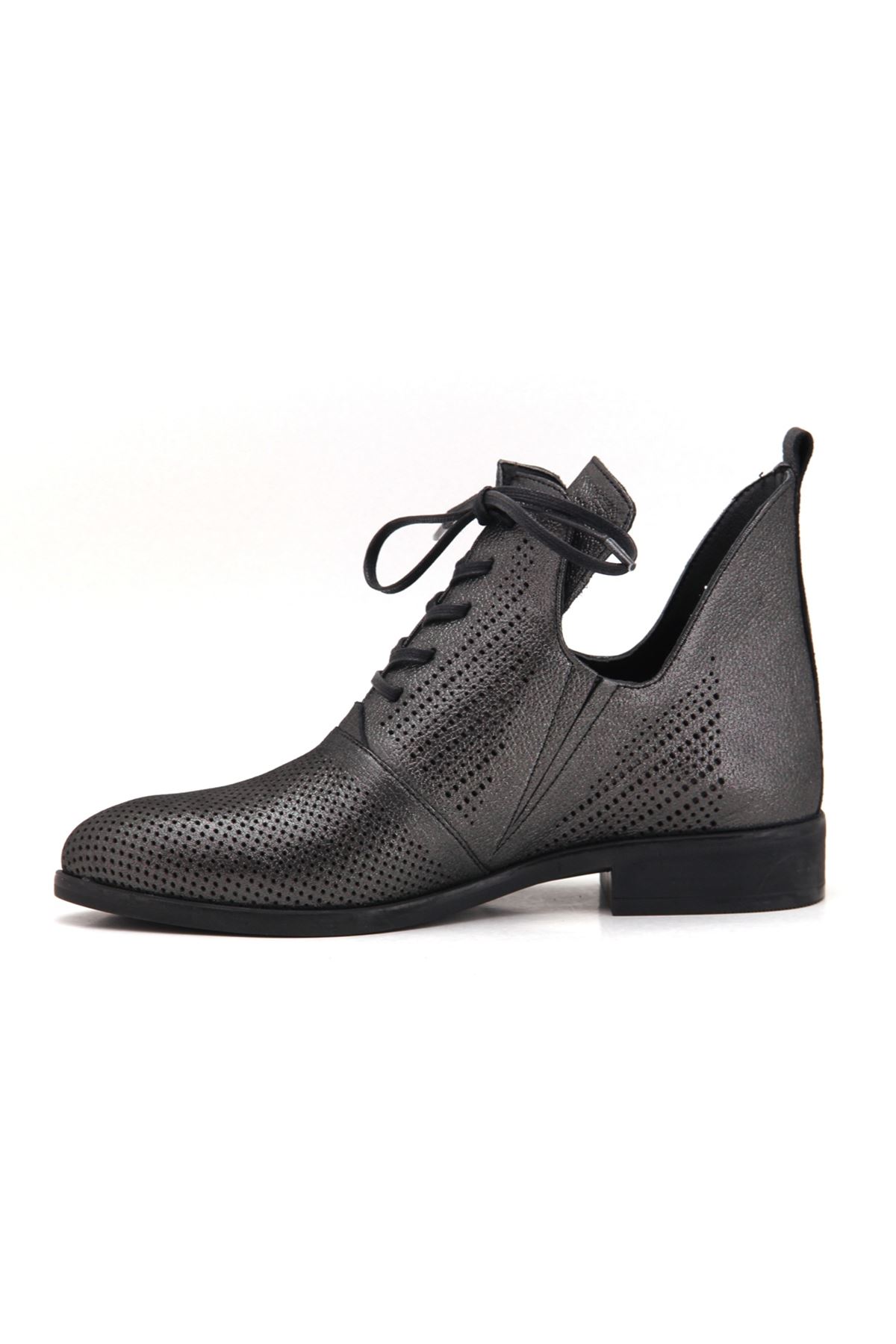 D20YA-425 Mammamia Günlük Bayan Ayakkabı - Siyah Çelik