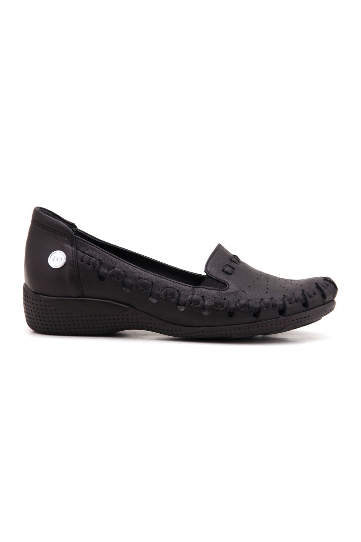 Mammamia D22YA-3520 Hakiki Deri Kadın Ayakkabı - Siyah