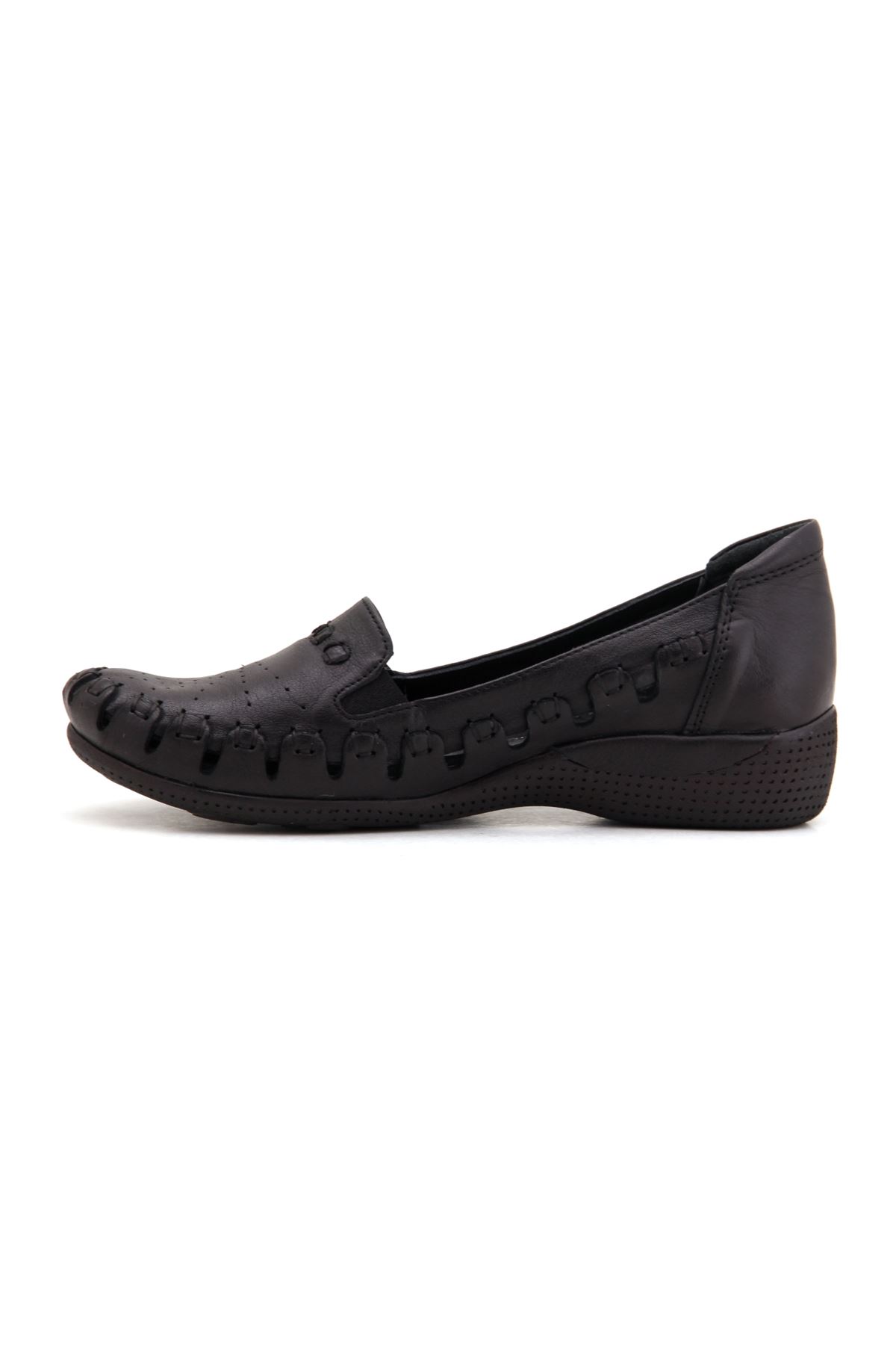 Mammamia D22YA-3520 Hakiki Deri Kadın Ayakkabı - Siyah