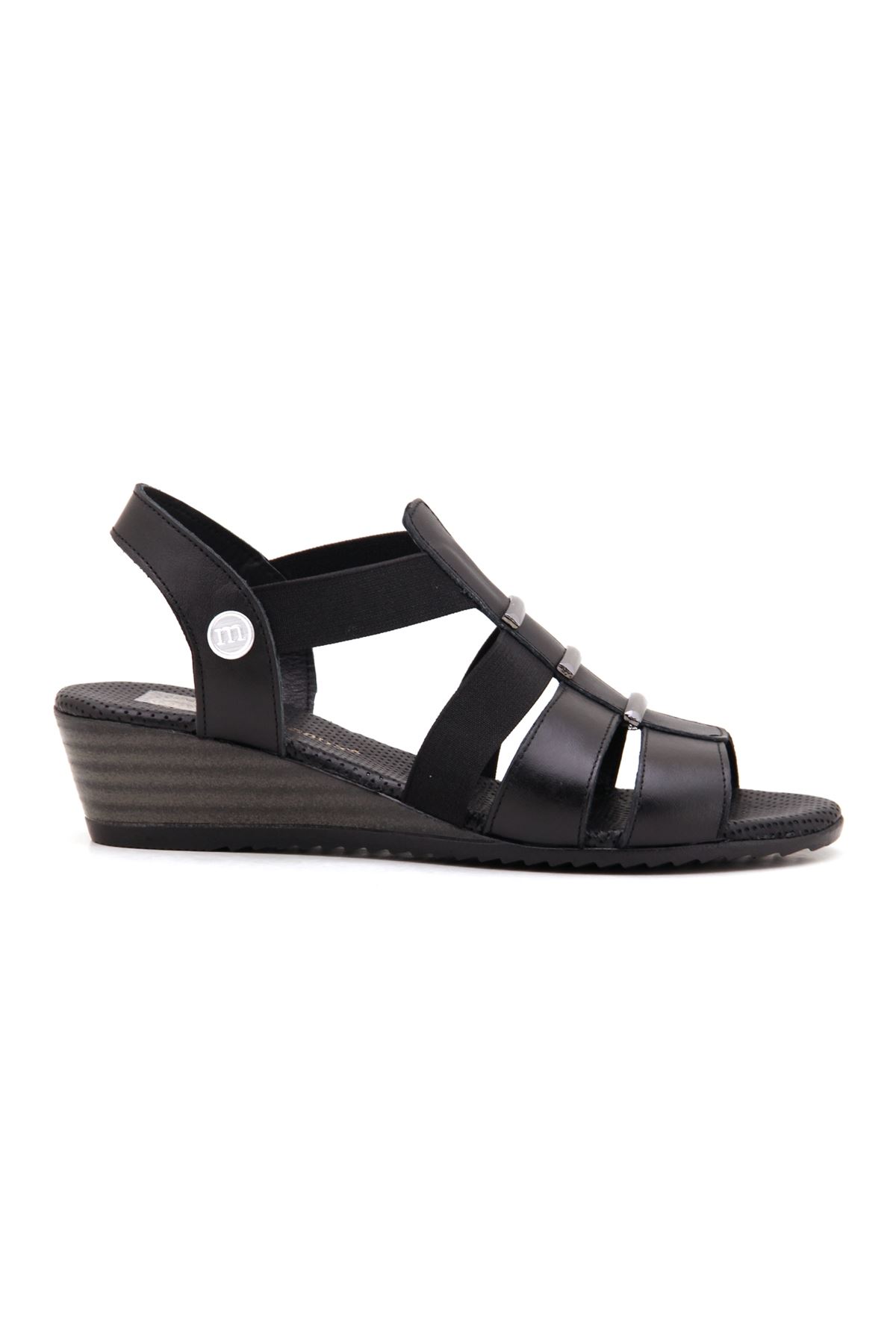 Mammamia D22YS-1310 Hakiki Deri Kadın Sandalet - Siyah