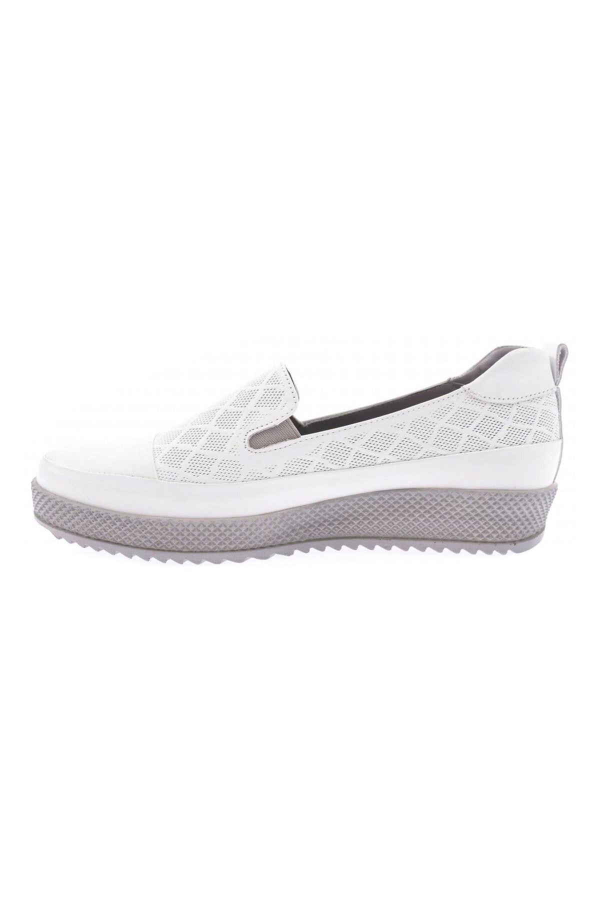 Mammamia D22YA-3415 Hakiki Deri Kadın Ayakkabı - Beyaz