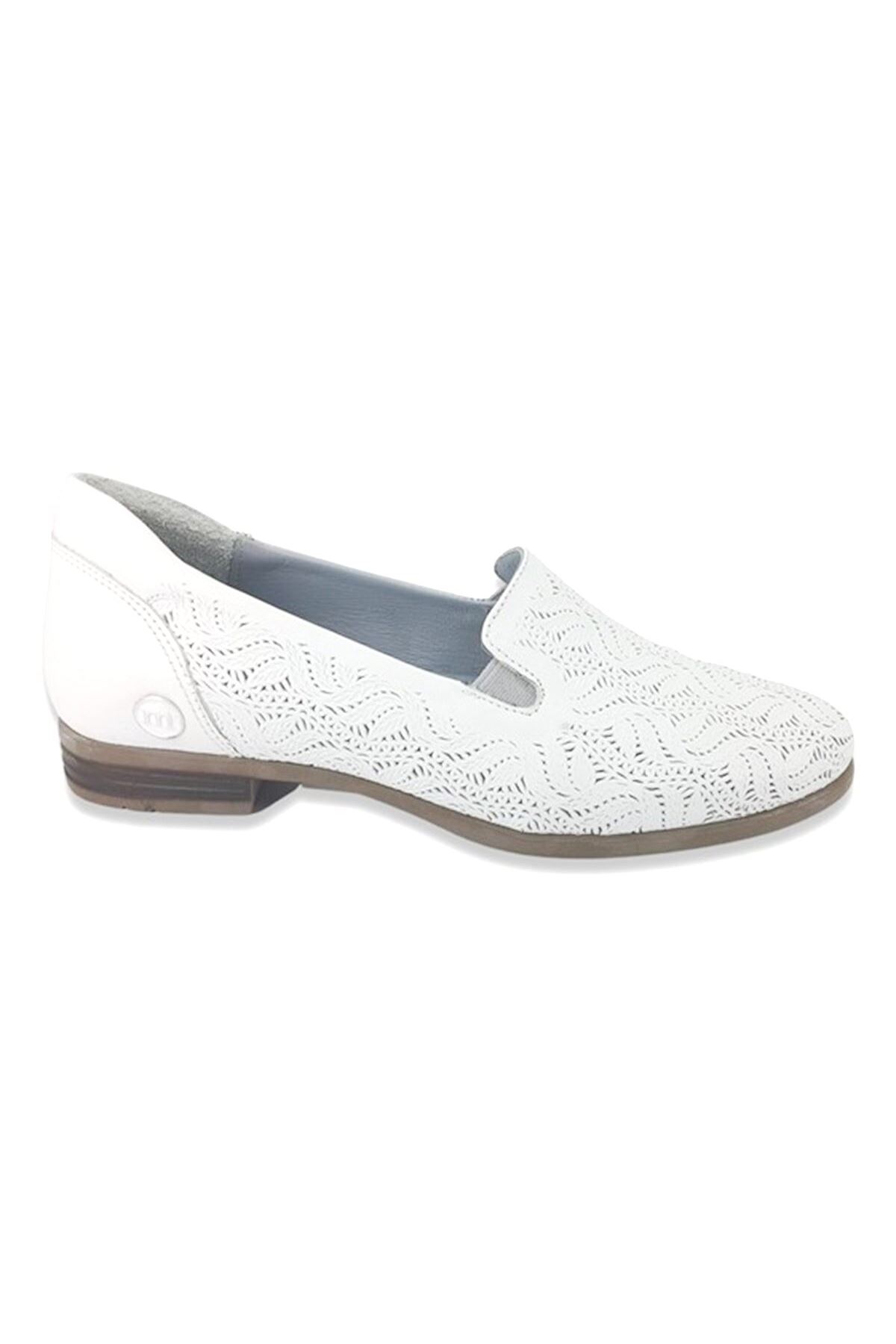Mammamia D22YA-3500 Hakiki Deri Kadın Ayakkabı - Beyaz