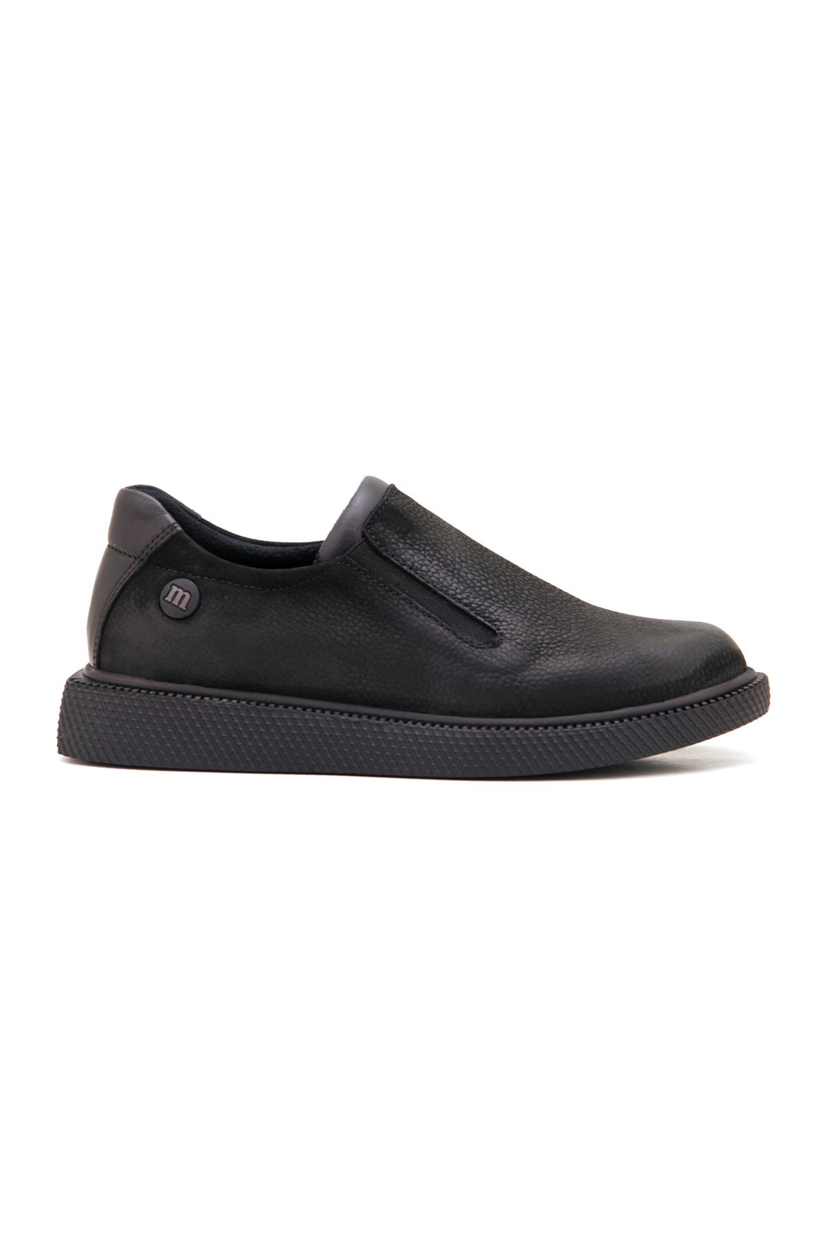 Mammamia D22KA-3070 Hakiki Deri Kadın Ayakkabı - Siyah Nubuk