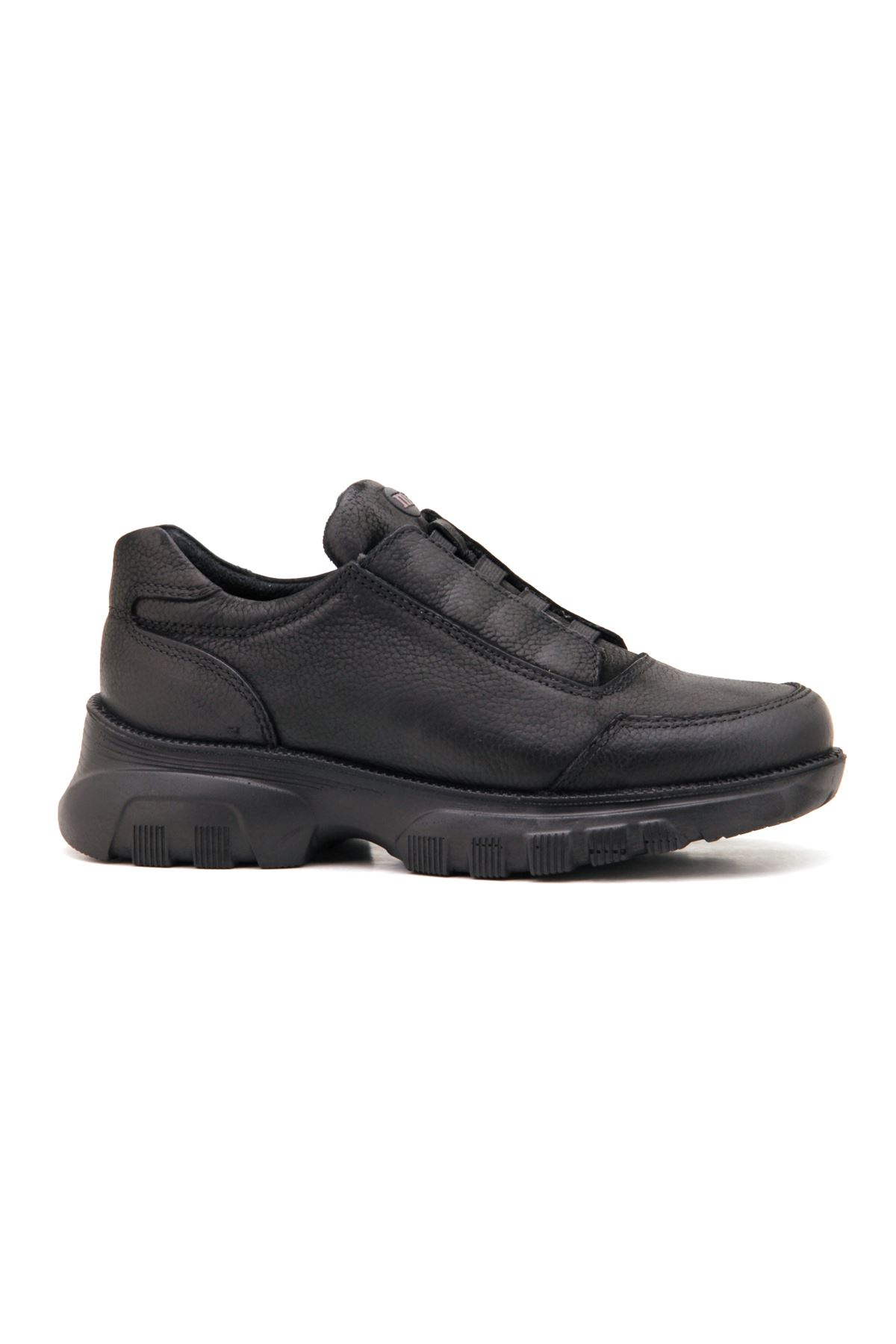 Mammamia D22KA-3115 Hakiki Deri Kadın Ayakkabı - Siyah Nubuk