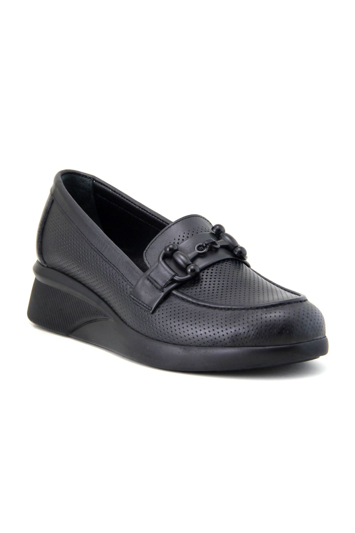 Albini 30Z702 Hakiki Deri Kadın Ayakkabı - Siyah
