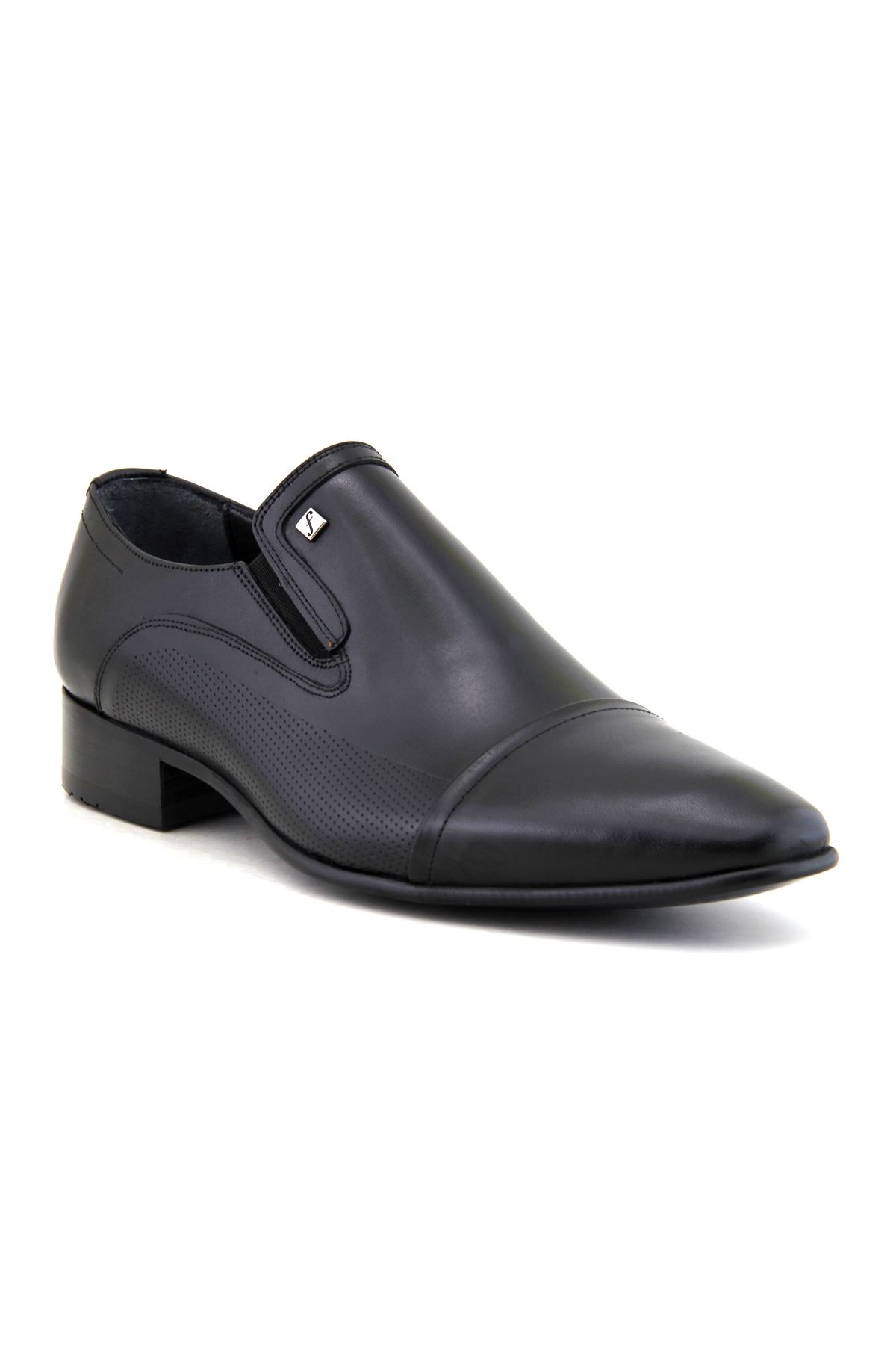 Fosco 3015 Hakiki Deri Klasik Erkek Ayakkabı - Siyah