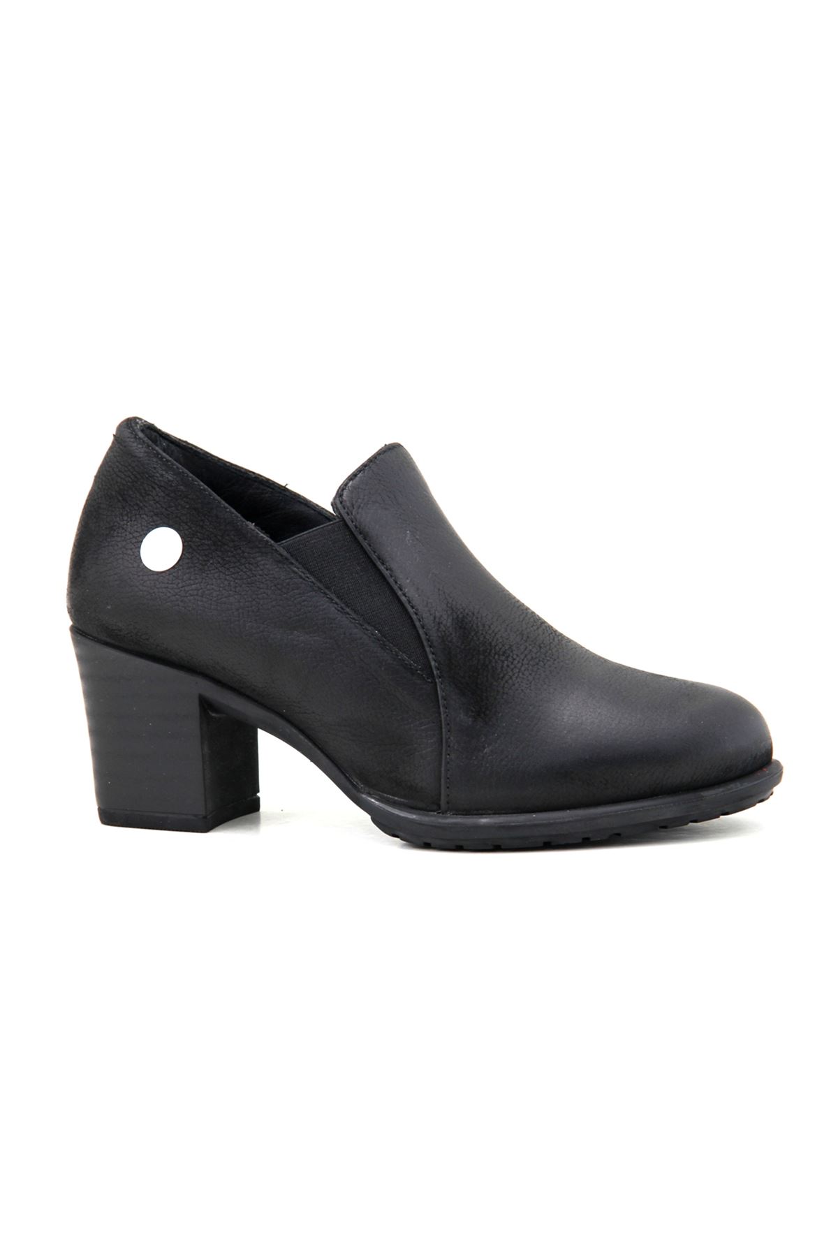 Mammamia D23KA-6115 Hakiki Deri Kadın Ayakkabı - Siyah Nubuk