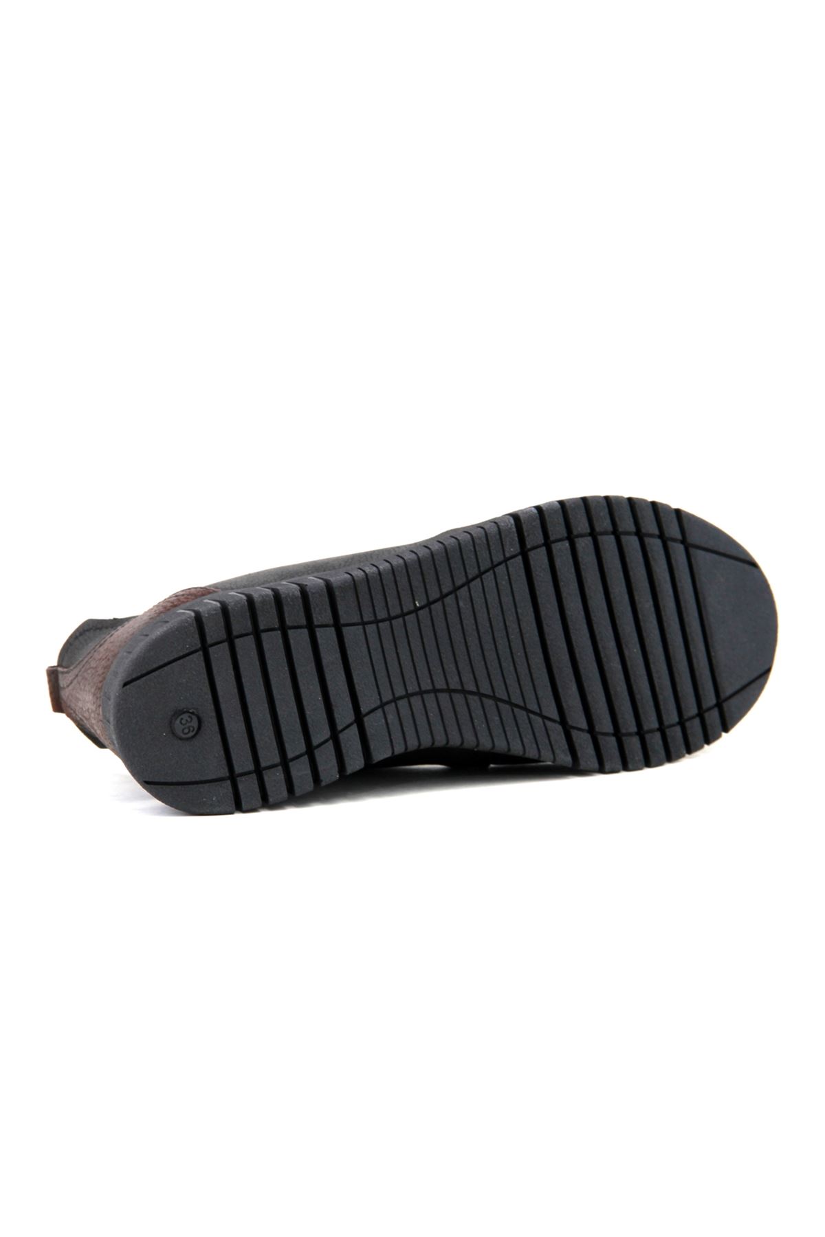 Mammamia D23KA-6200 Hakiki Deri Kadın Ayakkabı - Siyah Nubuk
