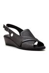 Mammamia D22YS-1285 Hakiki Deri Kadın Sandalet - Siyah Çelik