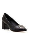 L&L 112 Topuklu Kadın Ayakkabı  - Siyah Rugan