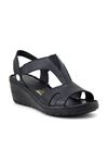 Mammamia D23YS-1055 Deri Comfort Kadın Sandalet - Siyah