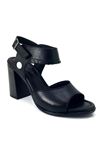 Mammamia D23YS-1300 Hakiki Deri Kadın Sandalet - Siyah
