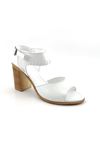 Mammamia D23YS-1300 Hakiki Deri Kadın Sandalet - Beyaz