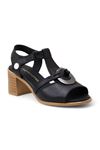 Mammamia D24YS-1460 Hakiki Deri Kadın Sandalet - Siyah